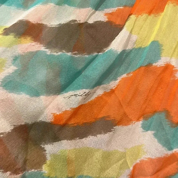 $345 GOSSIP GIRL MILLY GREEN WATERCOLOR SHIMMER SILK DRESS Sz 6 - Picture 6 of 9